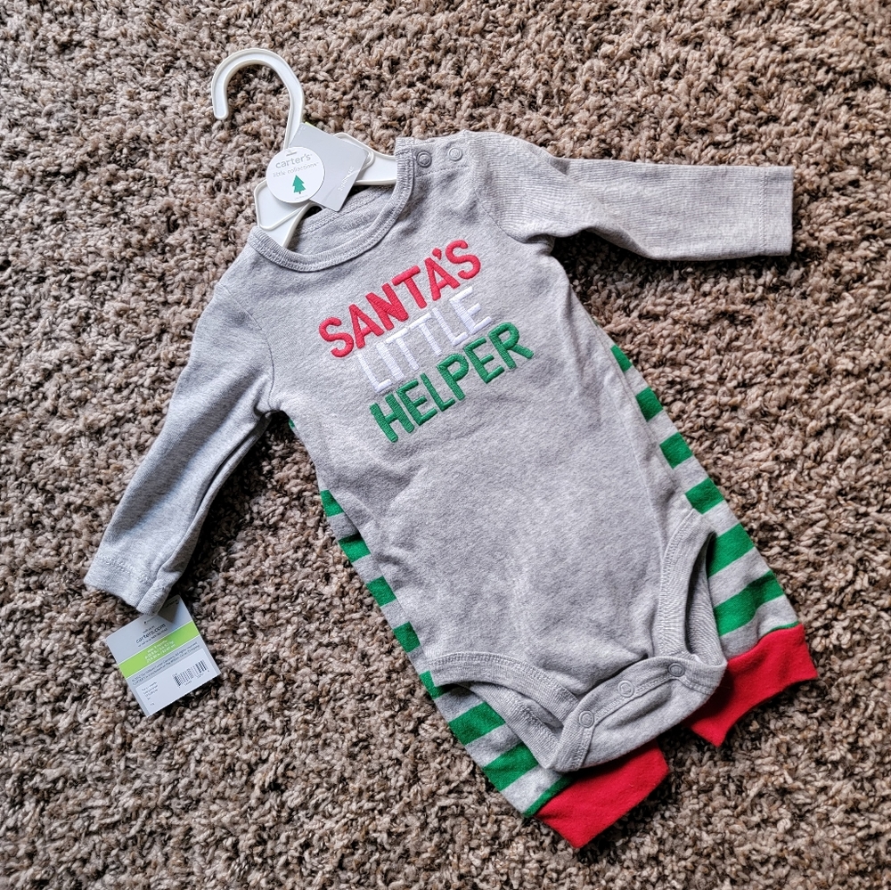 Carter's. Baby Christmas‎ outfit. Santa's little helper - Picture 2 of 10